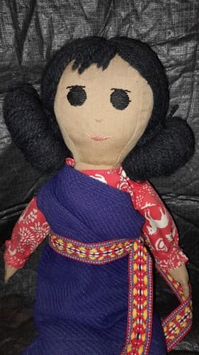 Native American Indian Doll Cloth Yarn Hair In Buns Rag Doll 16” - Image 1