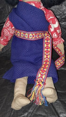 Native American Indian Doll Cloth Yarn Hair In Buns Rag Doll 16” - Thumbnail 4