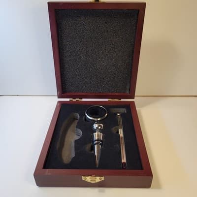 Hyatt Regency Wine Box Replacement Set Stopper Thermometer Drip Ring No Opener - Thumbnail 2