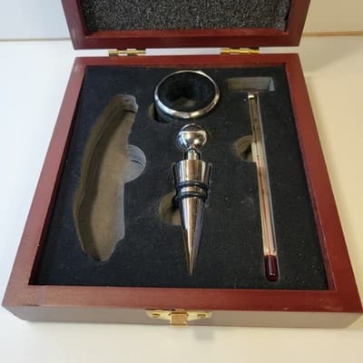 Hyatt Regency Wine Box Replacement Set Stopper Thermometer Drip Ring No Opener - Thumbnail 3