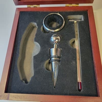 Hyatt Regency Wine Box Replacement Set Stopper Thermometer Drip Ring No Opener - Thumbnail 4