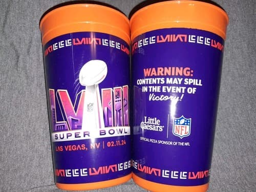2x New NFL SUPER BOWL LVIII Little Caesars OFFICIALLY LICENSED 32oz. CUP 2/11/24 - Image 1