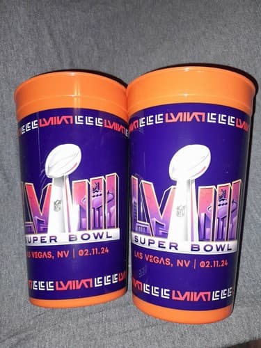 2x New NFL SUPER BOWL LVIII Little Caesars OFFICIALLY LICENSED 32oz. CUP 2/11/24 - Thumbnail 4