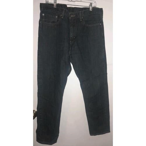 Levis 502 Jeans Men 36"x30" Blue Regular Fit Dark Wash Denim Pants (38.5"x28.5") - Thumbnail 2