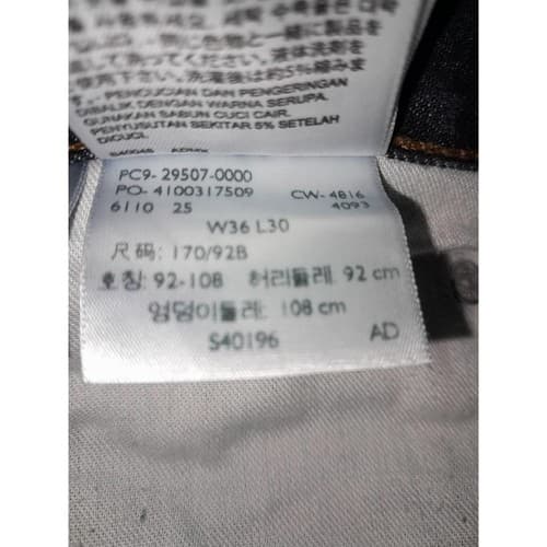 Levis 502 Jeans Men 36"x30" Blue Regular Fit Dark Wash Denim Pants (38.5"x28.5") - Thumbnail 9