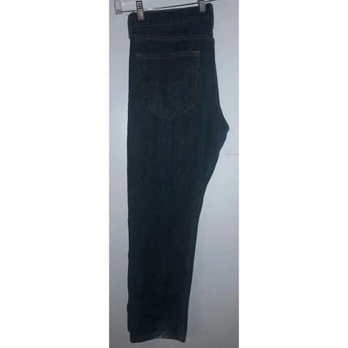 Levis 502 Jeans Men 36"x30" Blue Regular Fit Dark Wash Denim Pants (38.5"x28.5") - Thumbnail 10