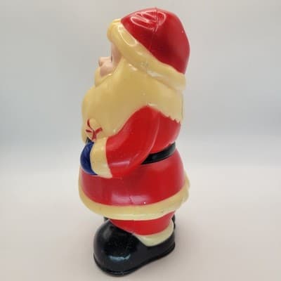 Vtg 1960s Santa Claus Blow Mold 7.5" Plastic Figurine Lantern Christmas Decor - Thumbnail 6