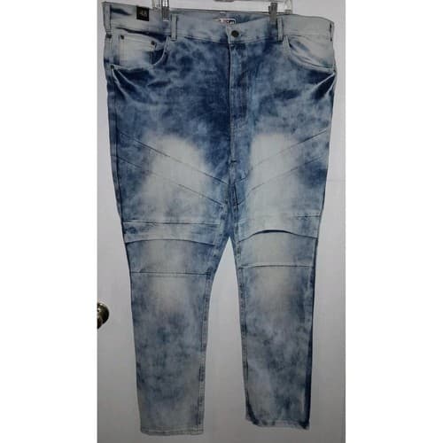 GS-115 Jeans Mens 48"x32" Blue Acid Wash Distressed Denim Baggy Hip-Hop Jeans - Thumbnail 2