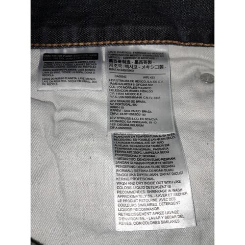 Levis 502 Jeans Men 36"x30" Blue Regular Fit Dark Wash Denim Pants (38.5"x28.5") - Thumbnail 7