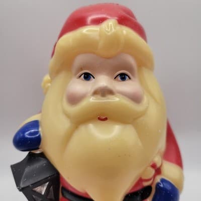 Vtg 1960s Santa Claus Blow Mold 7.5" Plastic Figurine Lantern Christmas Decor - Thumbnail 10