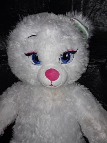 Elsa Disney Movie Frozen 17" Stuffed Build-A-Bear Sparkly White Fur Blue Eyes - Image 1
