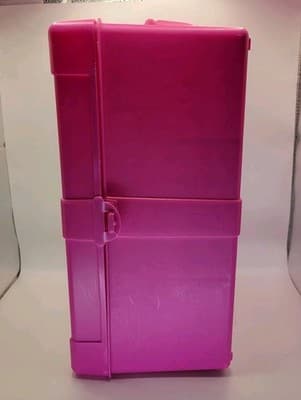 Mattel Barbie Fashion Trunk Hot Pink 8-Doll Storage Case Vanity Mirror - Thumbnail 2