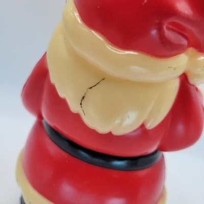 Vtg 1960s Santa Claus Blow Mold 7.5" Plastic Figurine Lantern Christmas Decor - Thumbnail 5