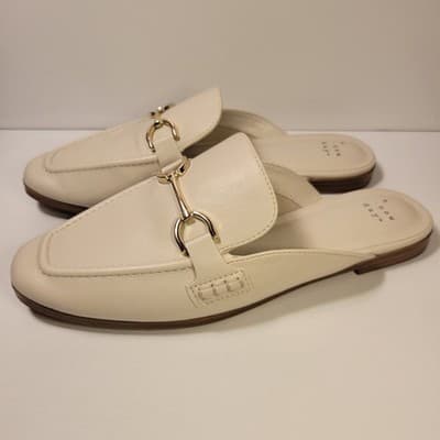 A New Day Cream Mules Women’s Size 8 Slip On Loafers Gold Bit Horsebit - Thumbnail 2