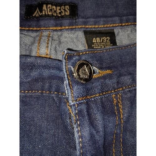 Access Apparel Mens Denim Blue Jeans 48x32 (49.5"x30") 5 pockets Good Jeans - Thumbnail 4