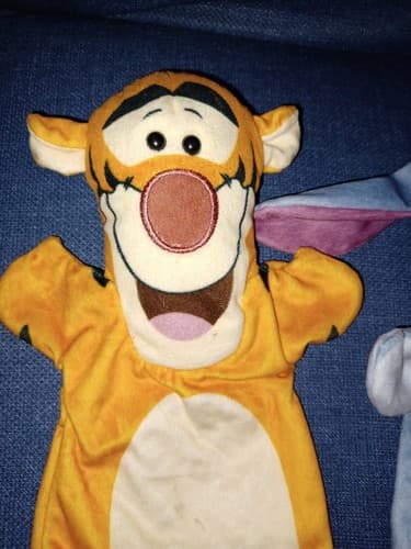 Disney 2 Hand Puppets Tigger and Eeyore Puppet Winnie the Pooh Plush 9.5" Set 2 - Thumbnail 2