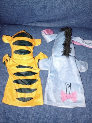 Disney 2 Hand Puppets Tigger and Eeyore Puppet Winnie the Pooh Plush 9.5" Set 2 - Thumbnail 4