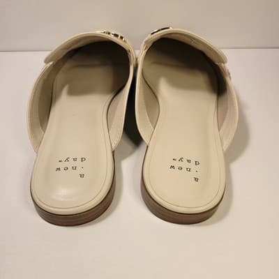 A New Day Cream Mules Women’s Size 8 Slip On Loafers Gold Bit Horsebit - Thumbnail 5