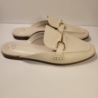 A New Day Cream Mules Women’s Size 8 Slip On Loafers Gold Bit Horsebit - Thumbnail 4