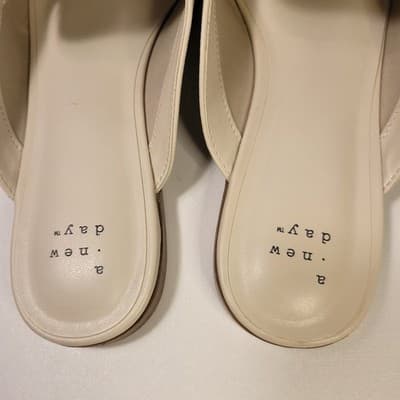 A New Day Cream Mules Women’s Size 8 Slip On Loafers Gold Bit Horsebit - Thumbnail 6