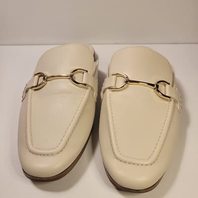 A New Day Cream Mules Women’s Size 8 Slip On Loafers Gold Bit Horsebit - Thumbnail 3
