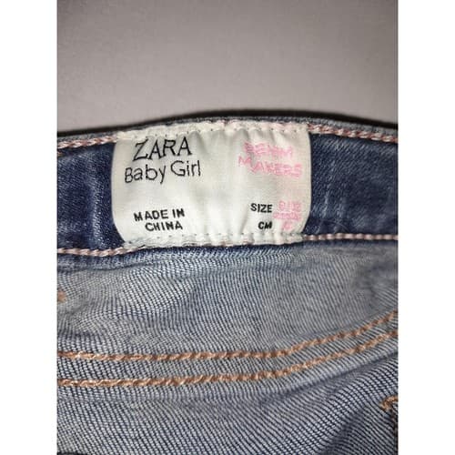 Zara Baby Girl Denim Makers Skinny Blue Jeans Size 9-12 Months Trendy soft Cute! - Thumbnail 6