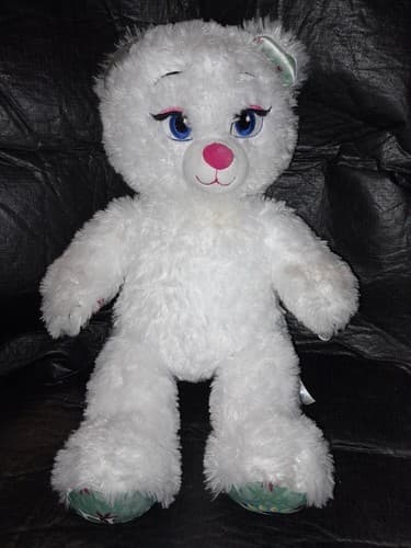 Elsa Disney Movie Frozen 17" Stuffed Build-A-Bear Sparkly White Fur Blue Eyes - Thumbnail 2
