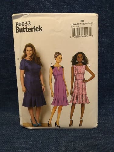 Butterick B6032 6032 Womens Dresses Sewing Pattern SZ 18W 20W 22W 24W - Image 1