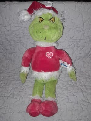 World Grinch Plush in Santa Suit Stuffed Animal 16" Dr. Seuss 2018 Aurora - Image 1