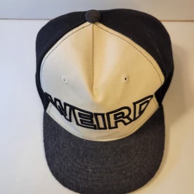 WEIRD Snapback Hat Black Gray White Embroidered Adjustable Cap Wool Blend Unisex - Thumbnail 3
