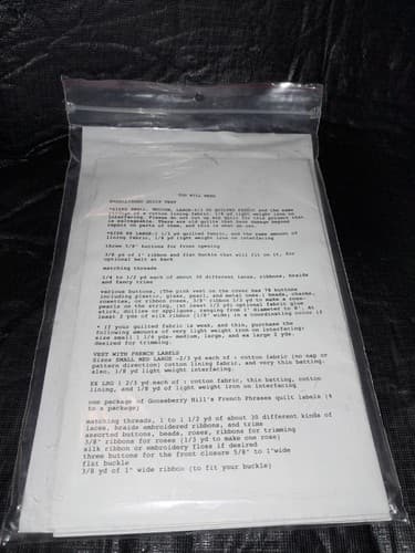 Gooseberry Hill Embellished Vest French Phases Labels Pattern Size S-XL # 199 - Thumbnail 3