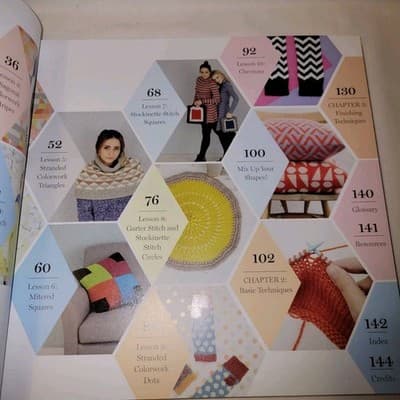 Geo Knits by Mary Jane Mucklestone Knitting Pattern Book 10 lessons & projects - Thumbnail 7