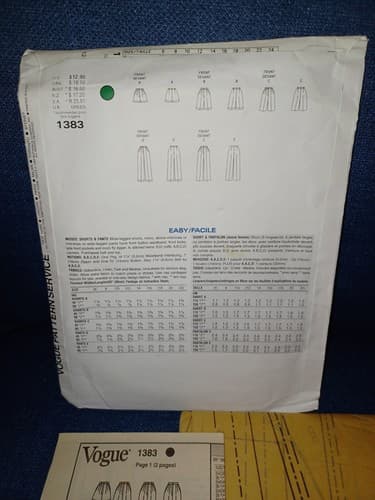 VOGUE 1383 BASIC DESIGN PATTERN Wide Leg Pants Micro Shorts SIZE 12 14 16 Uncut - Thumbnail 3