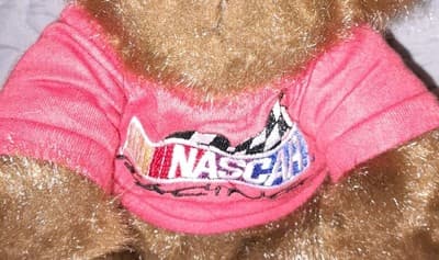 Nascar Brown Teddy Bear 9" In a Red NASCAR RACING T-shirt Souvenir - Thumbnail 5
