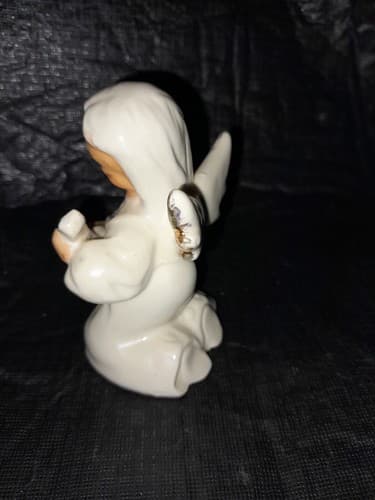 Vintage Japan Kneeing Angel Playing Lute Figurine 3.5 Inches - Thumbnail 6