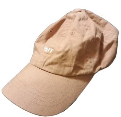 OBEY Worldwide Strapback Hat Pale Pink Embroidered Cotton Cap OSFA - Image 1