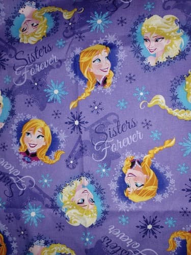 Frozen Sisters Forever Fat Quarter 18x21 Cotton Fabric Anna & Elsa New - Image 1