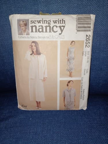 McCalls 2652 Misses Dress & Jacket Sewing with Nancy Pattern 16, 18 Large FF UC - Image 1