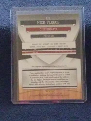 2011 Panini Elite Extra Edition Nick Fleece Auto #0358/1164 Cincinnati - Thumbnail 5