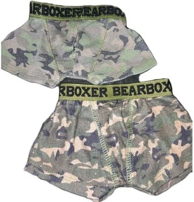 Build-A-Bear Camo Boxer Shorts Set 2 Pair BearBoxers Pajamas Clothes - Image 1