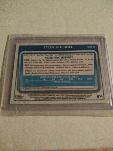 2011 Bowman Chrome Draft Tyler Goeddel Auto Blue Refractor /150 Rays - Thumbnail 3