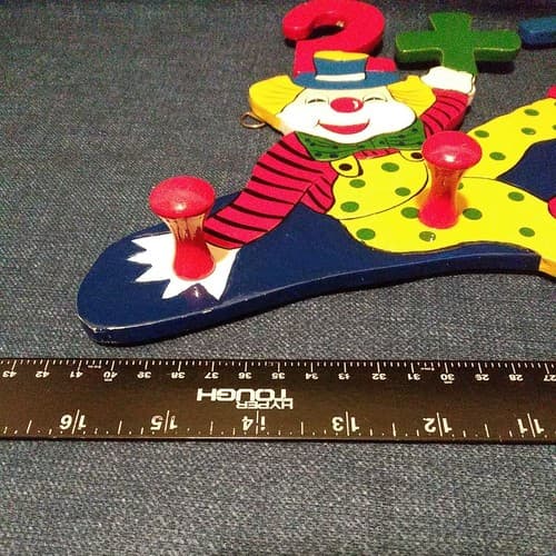 2 Clowns 2+7=9 Coat Rack Hat Rack Lanyard Rack Jewelry Rack Clown Art Leash Rack - Thumbnail 8