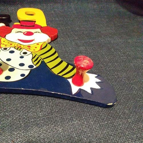 2 Clowns 2+7=9 Coat Rack Hat Rack Lanyard Rack Jewelry Rack Clown Art Leash Rack - Thumbnail 10
