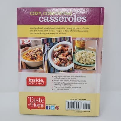 Taste of Home Casseroles Cookbook 377 Recipes Family Potluck Meals Hardcover - Thumbnail 3