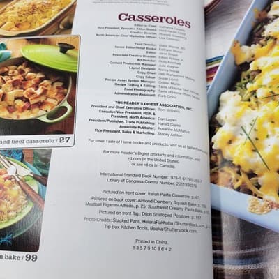 Taste of Home Casseroles Cookbook 377 Recipes Family Potluck Meals Hardcover - Thumbnail 5