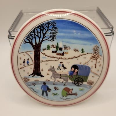 Villeroy & Boch Porcelai Replacement NAIF Christmas Scene Wagon Red Trim Laplau - Image 1