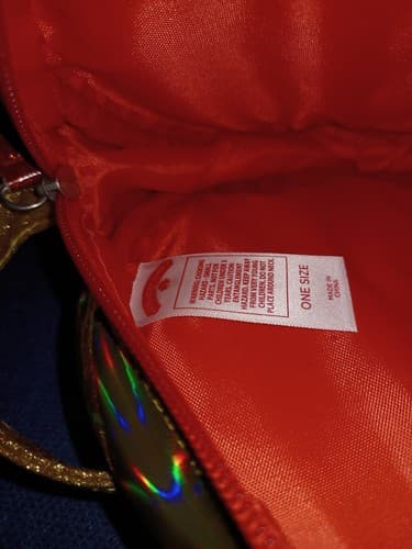 Christmas Holiday Purse Handbag Round Mint Candy Crossbody Santa 7" Red & White - Thumbnail 4