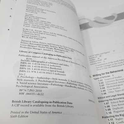 APA Manual 6th Edition 2010 Softcover Publication Manual Psychology Writing - Thumbnail 8