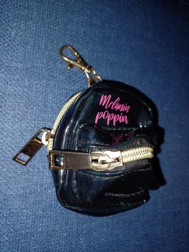 Melanin Poppin Mini Backpack Hanger 4" Black Vinyl - Thumbnail 3