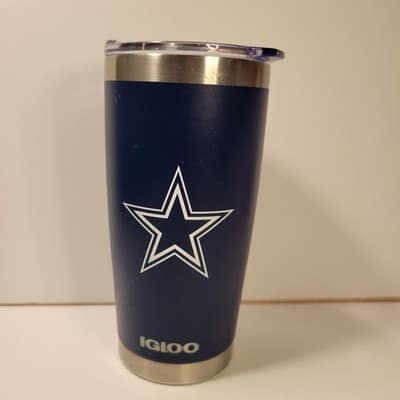 Dallas Cowboys Igloo Stainless Steel Tumbler 20 oz Travel Blue Cup Lid - Image 1